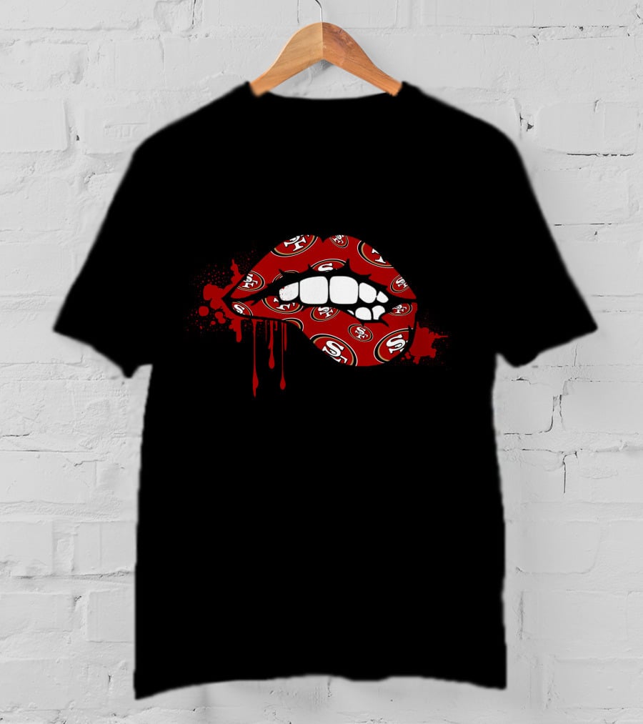 San Francisco 49ers Dripping Lip Logo Theme T-Shirt