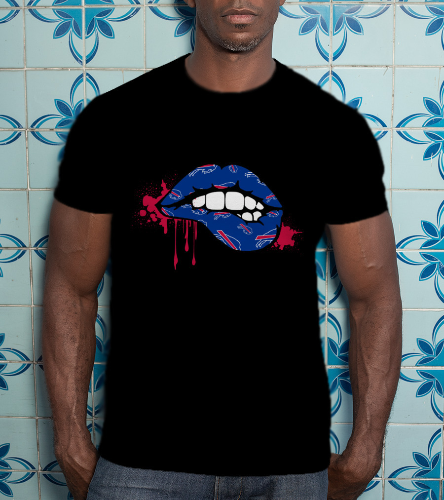 Buffalo Bills Nfl Dripping Lips Splash T-Shirt