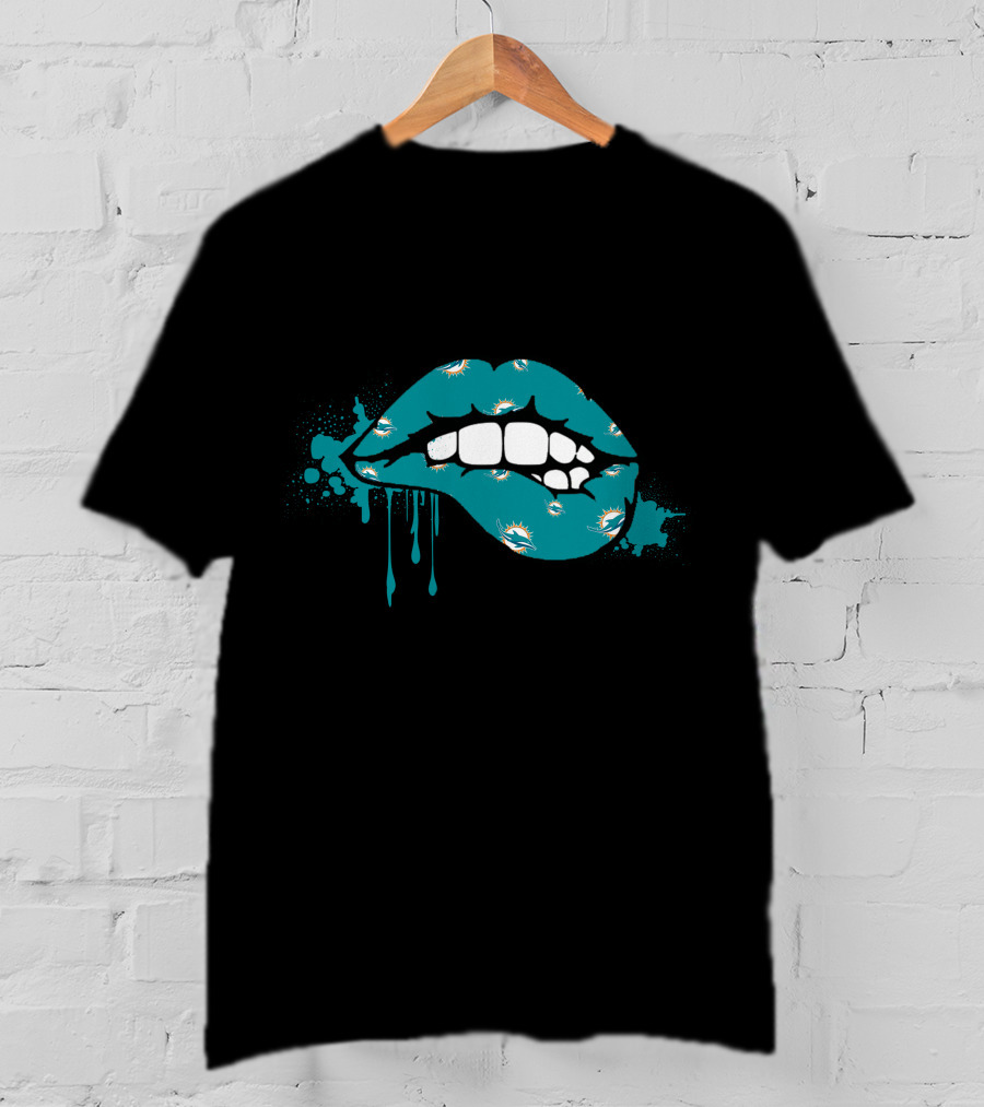 Dripping Lips Miami Dolphins T-Shirt