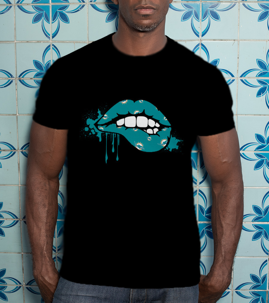 Dripping Lips Miami Dolphins T-Shirt