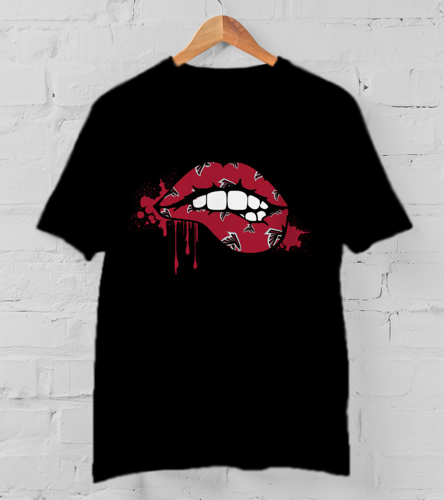 Dripping Lips With Falcons Iconic Red Bite T-Shirt