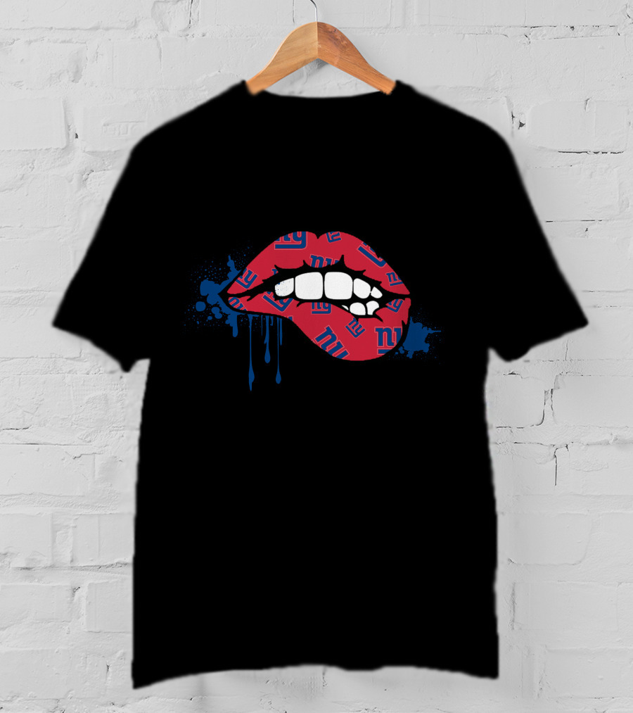 New York Giants Dripping Lips Artwork T-Shirt