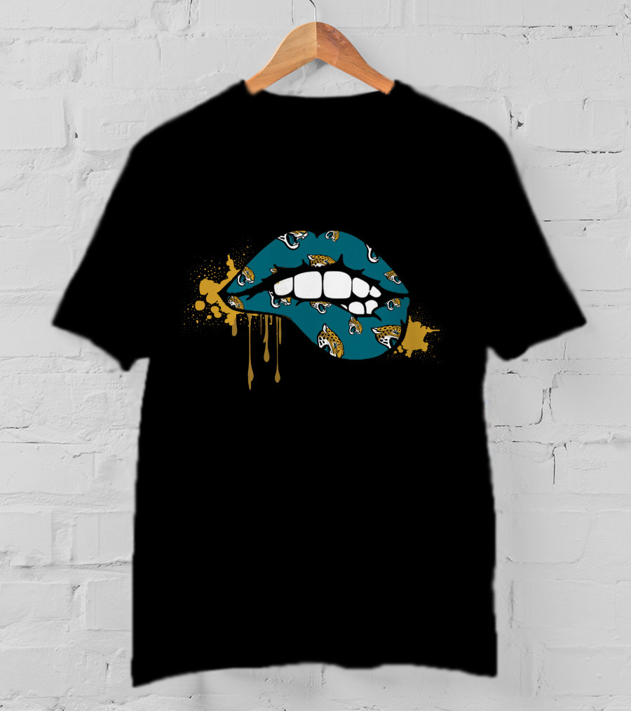 Dripping Lips Teal Gold Jaguars T-Shirt