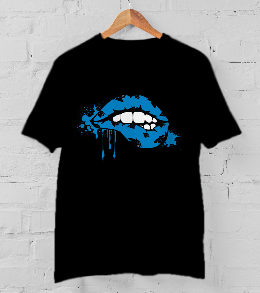 Dripping Lips Carolina Panthers Mouth T-Shirt