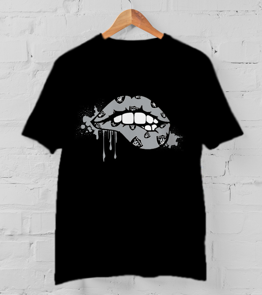 Dripping Lips Raiders Nfl Team T-Shirt