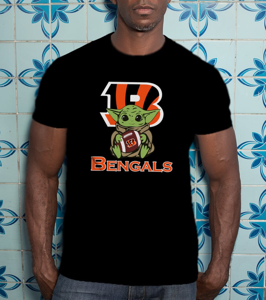 Bengals Baby Yoda Star Wars Football Fan T-Shirt