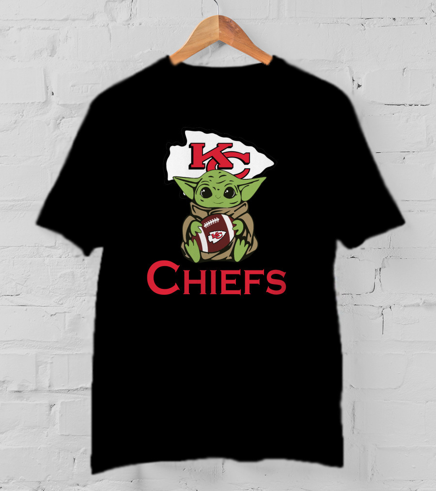 Chiefs Baby Yoda Star Wars Kansas City Football T-Shirt