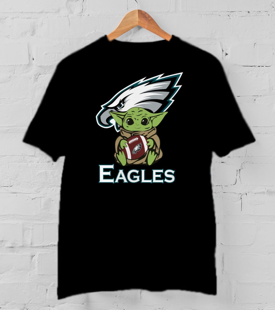 Eagles Baby Yoda Star Wars Football Fan T-Shirt