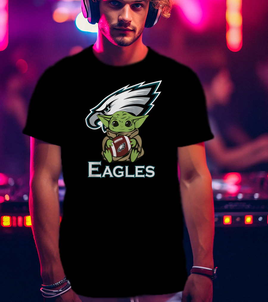Eagles Baby Yoda Star Wars Football Fan T-Shirt