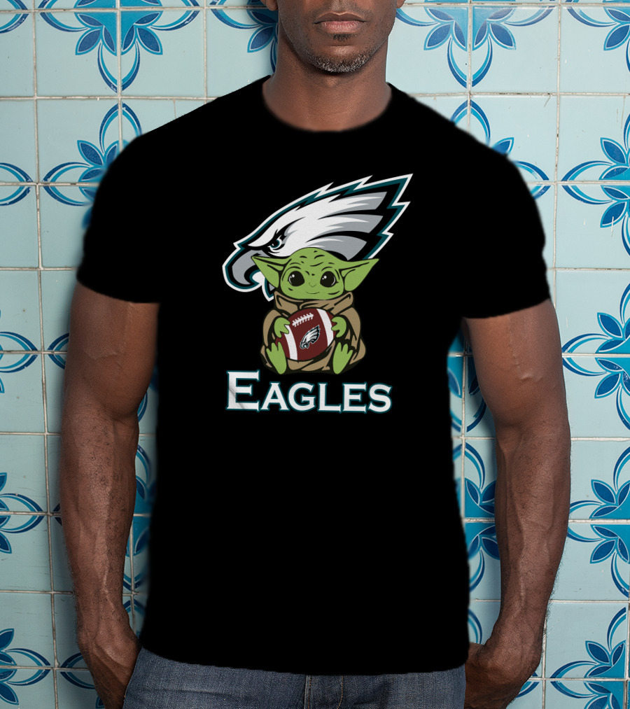 Eagles Baby Yoda Star Wars Football Fan T-Shirt