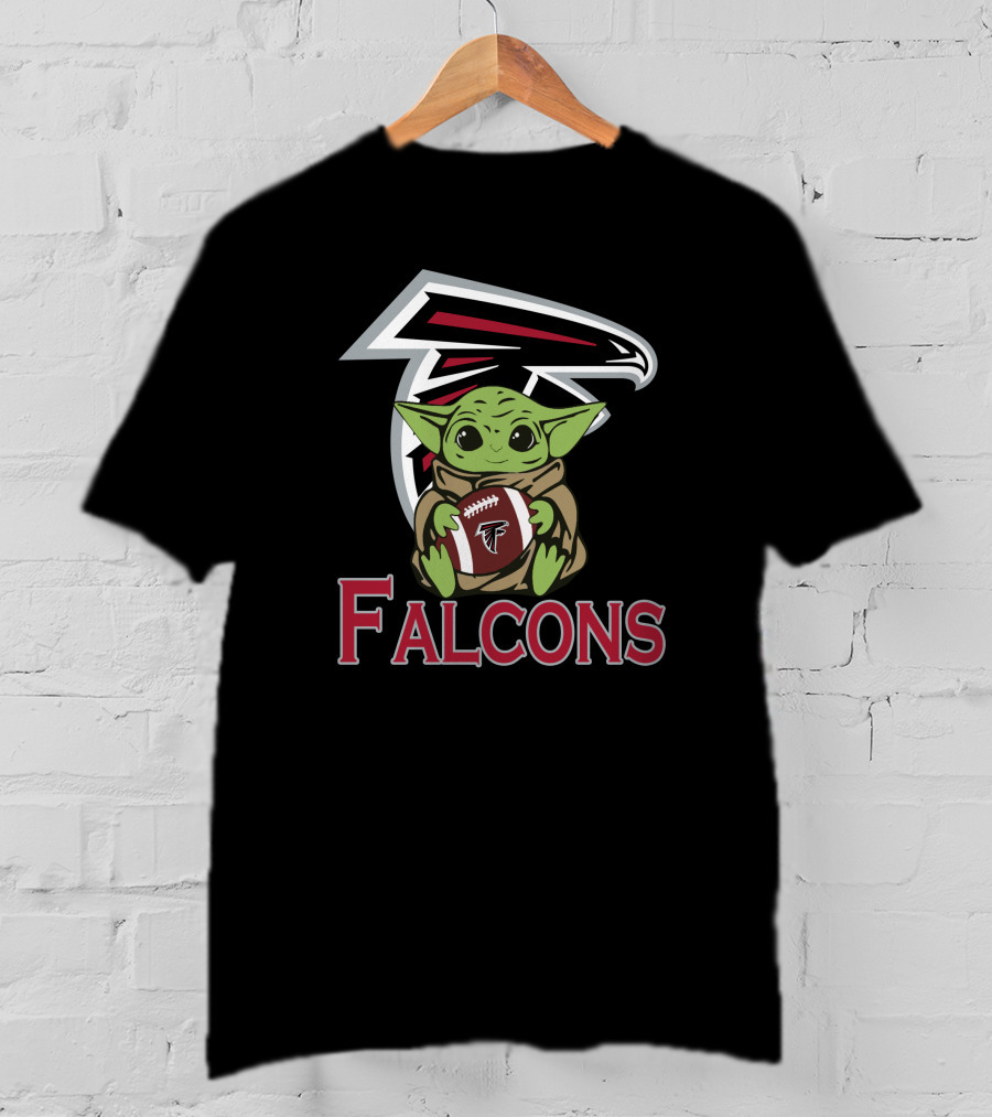 Falcons Baby Yoda Star Wars Football T-Shirt