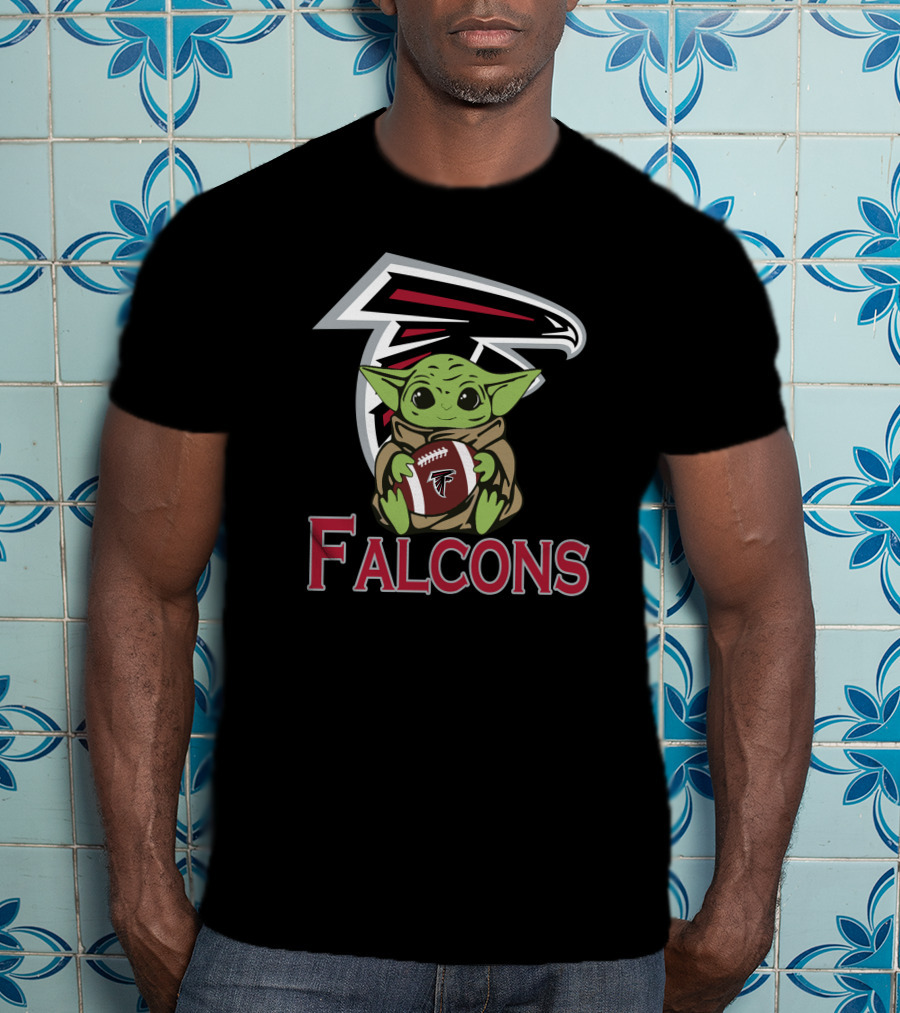 Falcons Baby Yoda Star Wars Football T-Shirt