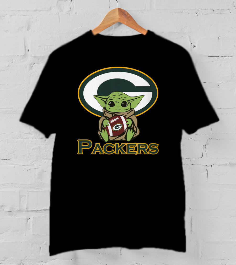 Packers Baby Yoda Star Wars Football Oval T-Shirt