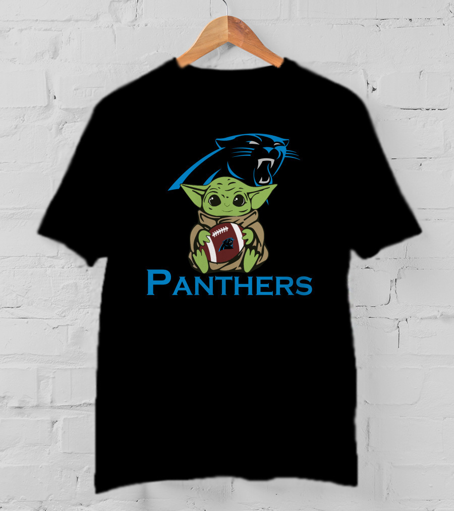 Panthers Baby Yoda Football Star Wars T-Shirt