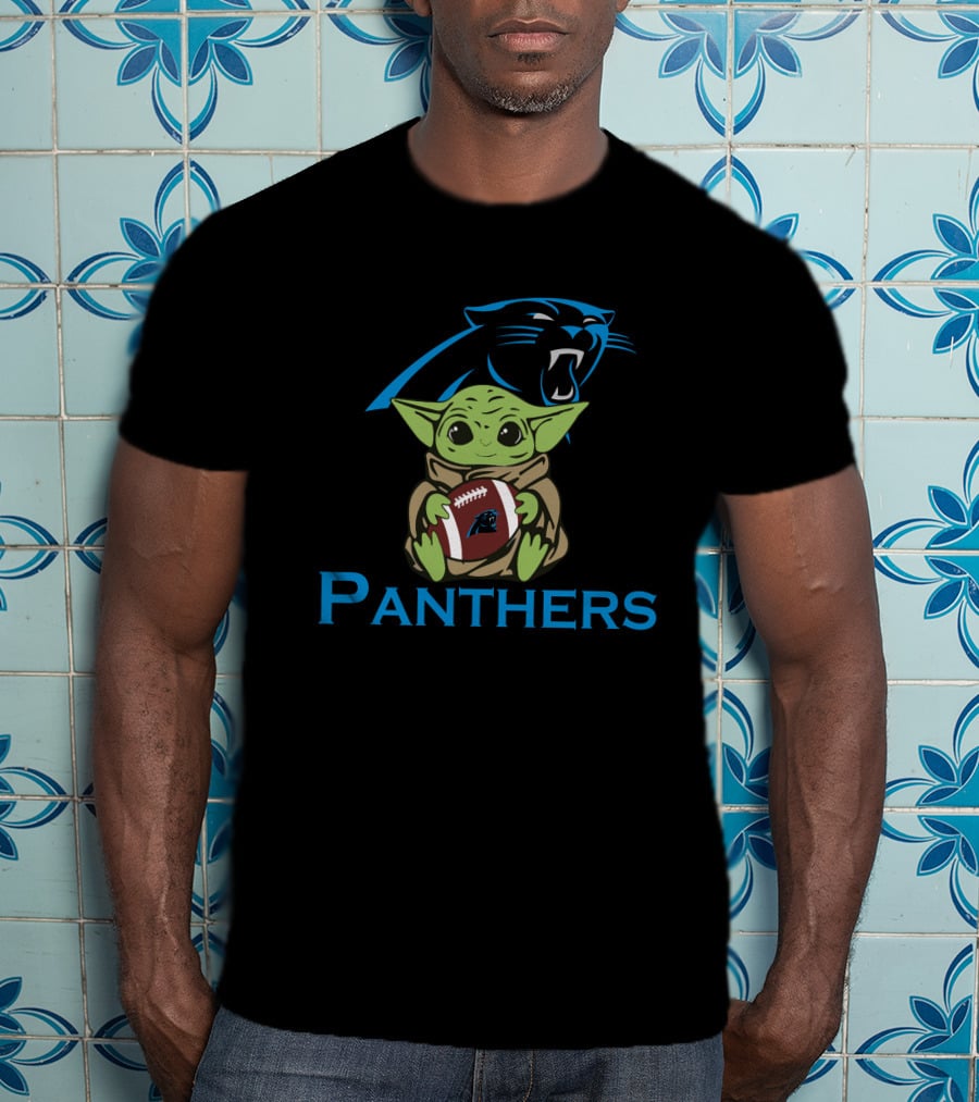 Panthers Baby Yoda Football Star Wars T-Shirt