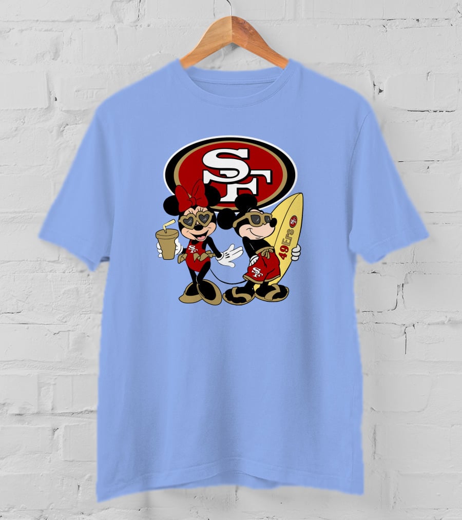 49ers Mickey Minnie Surfing Vacation Sf T-Shirt