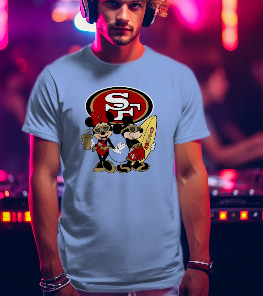 49ers Mickey Minnie Surfing Vacation Sf T-Shirt