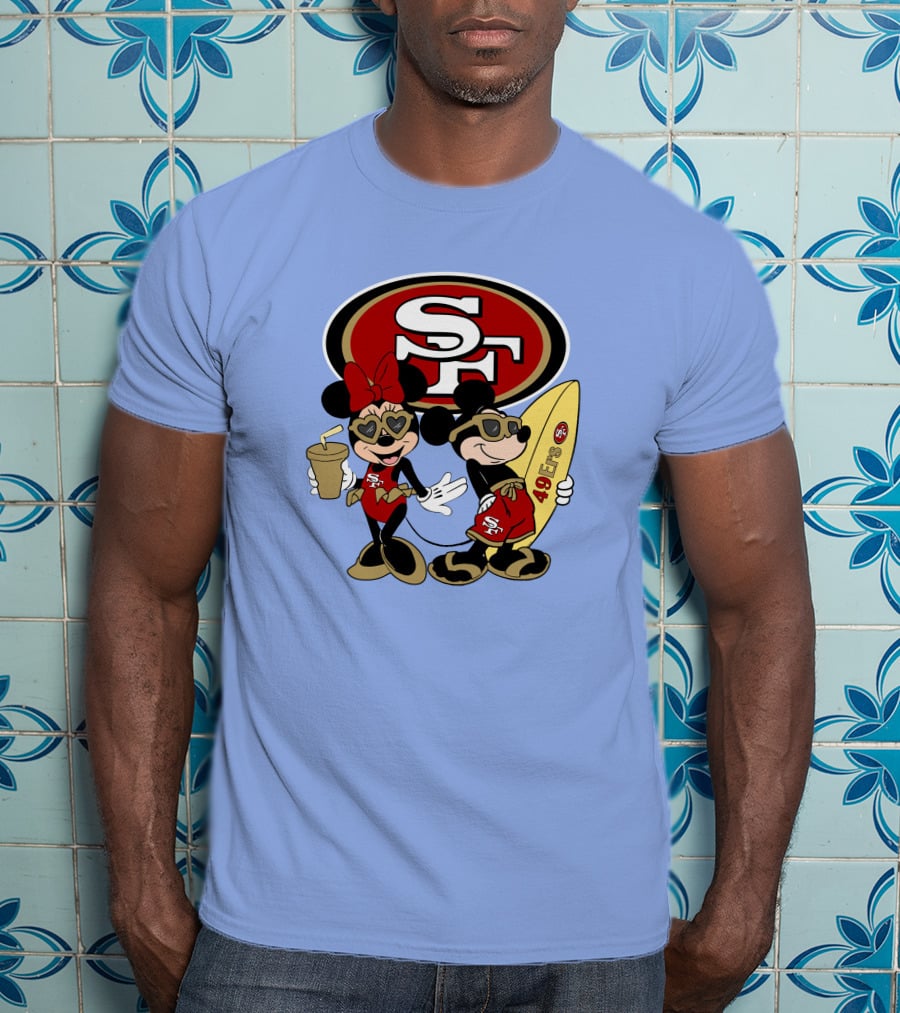 49ers Mickey Minnie Surfing Vacation Sf T-Shirt