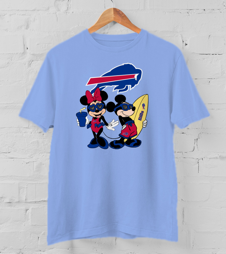 Bills Mickey Minnie Happy Vacation Disney Surf Fun T-Shirt