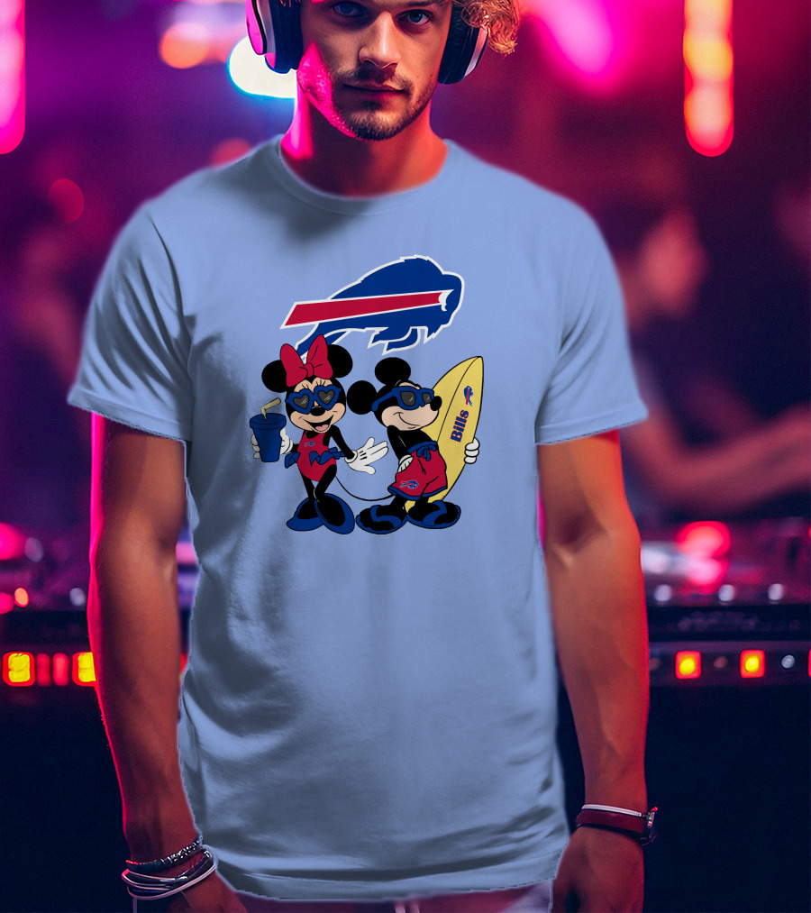 Bills Mickey Minnie Happy Vacation Disney Surf Fun T-Shirt
