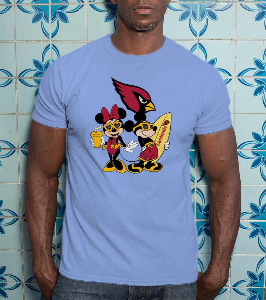 Cardinals Mickey Happy Vacation Surfboarding Fun T-Shirt
