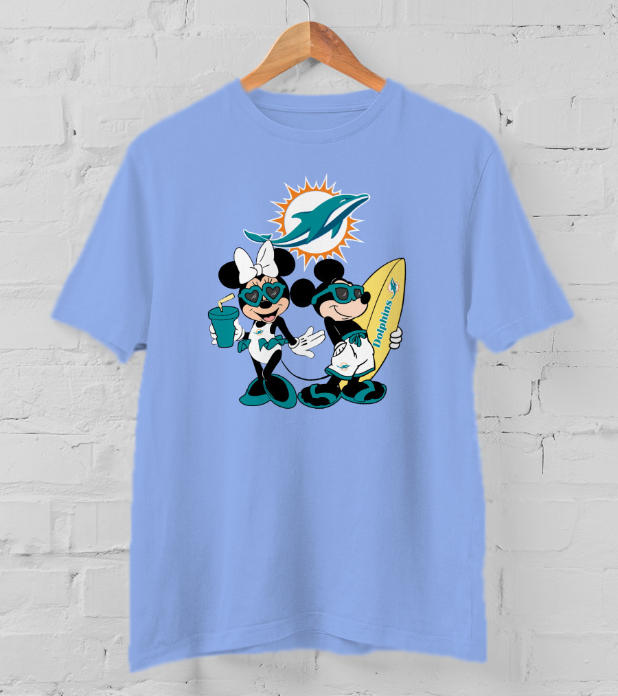 Dolphins Mickey Minnie Vacation Miami Surfing Fun T-Shirt