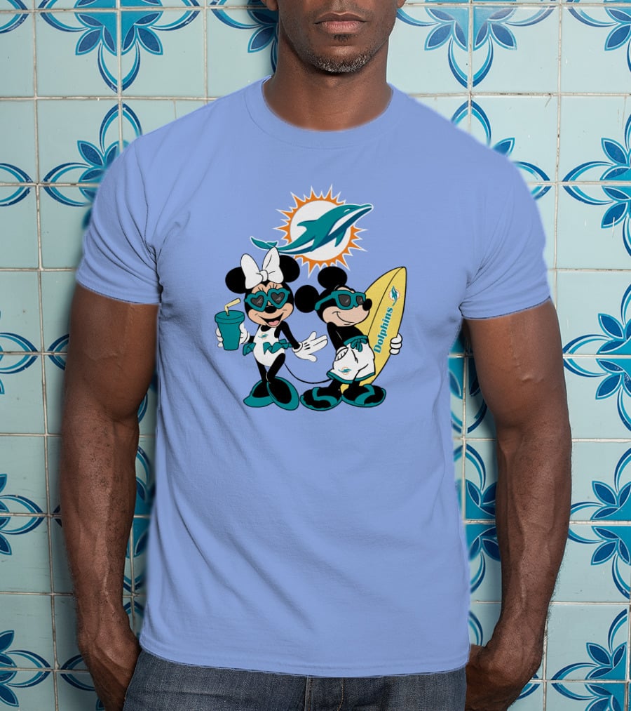 Dolphins Mickey Minnie Vacation Miami Surfing Fun T-Shirt