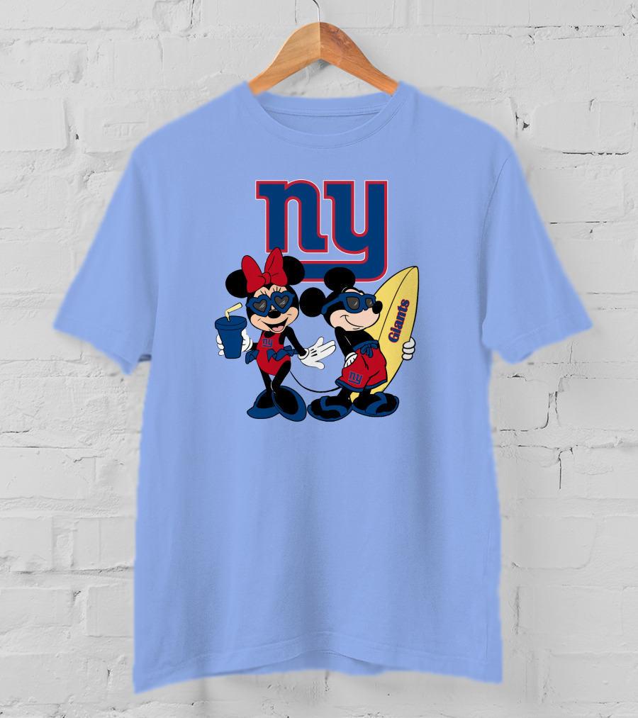 Ny Giants Vacation Mickey Minnie T-Shirt