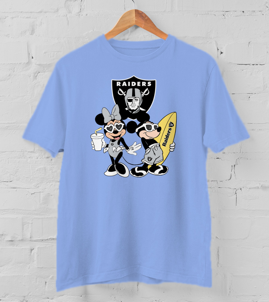 Raiders Mickey Minnie Vacation Surfing Fun T-Shirt