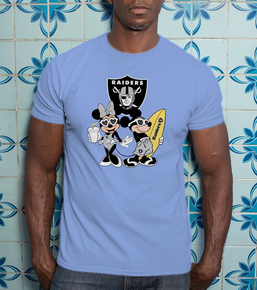 Raiders Mickey Minnie Vacation Surfing Fun T-Shirt