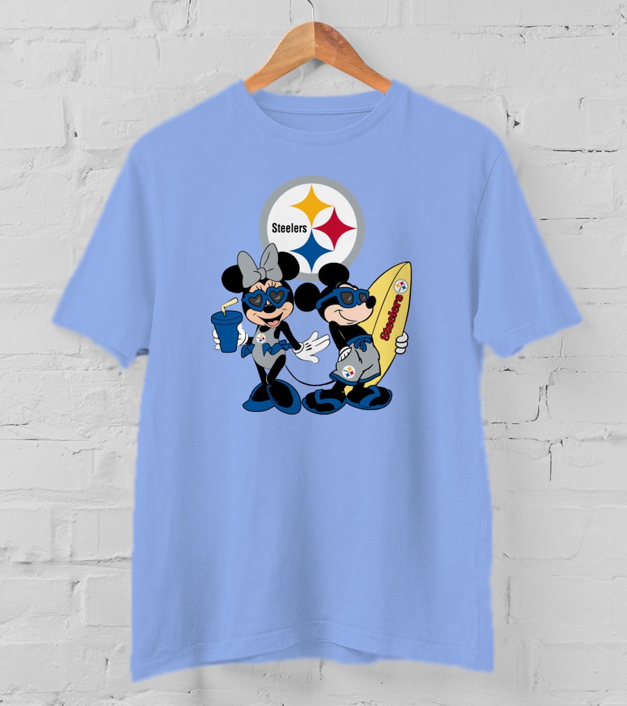 Steelers Mickey And Minnie Happy Vacation Adventure T-Shirt