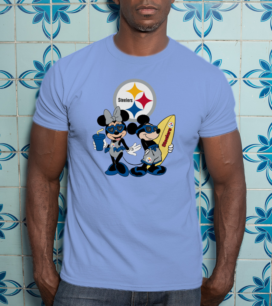 Steelers Mickey And Minnie Happy Vacation Adventure T-Shirt