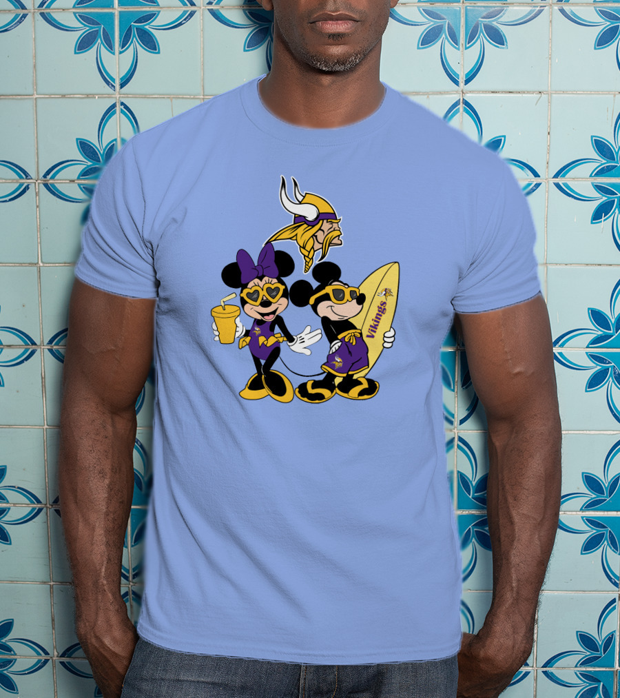 Vikings Mickey Happy Vacation Minnesota Fun T-Shirt