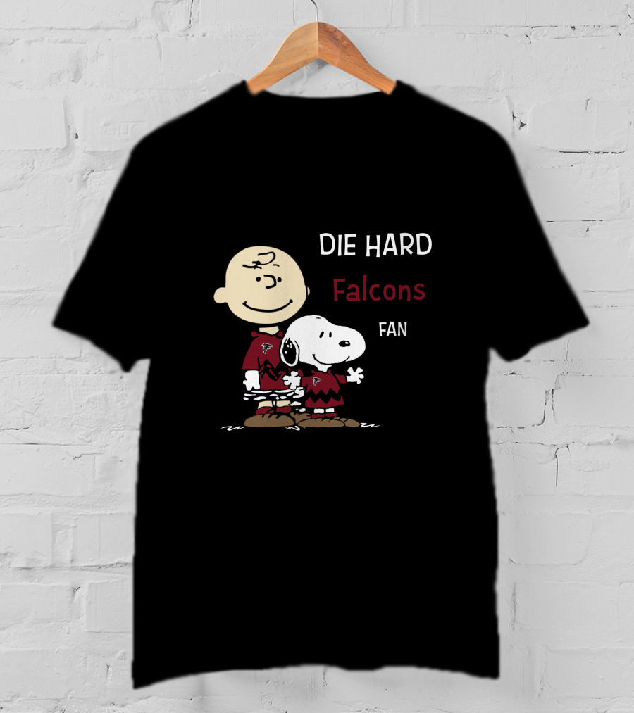 Die Hard Falcons Fan Charlie Brown And Snoopy T-Shirt