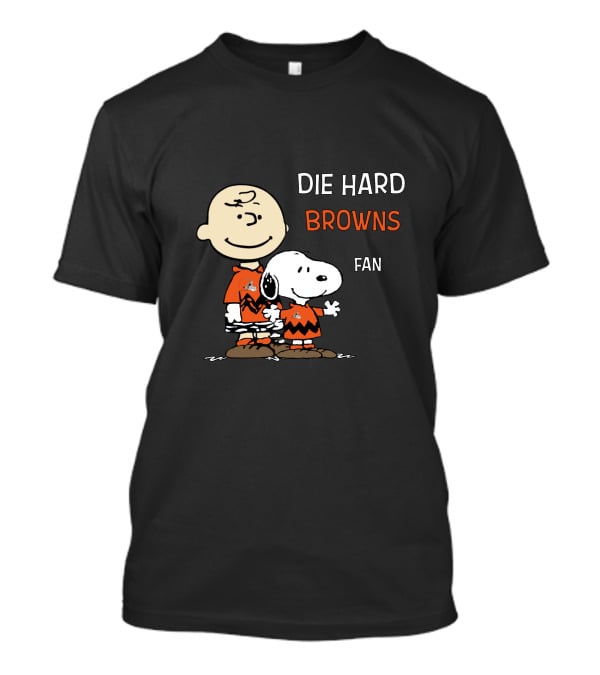 Die Hard Browns Fan Snoopy And Charlie Brown T-Shirt