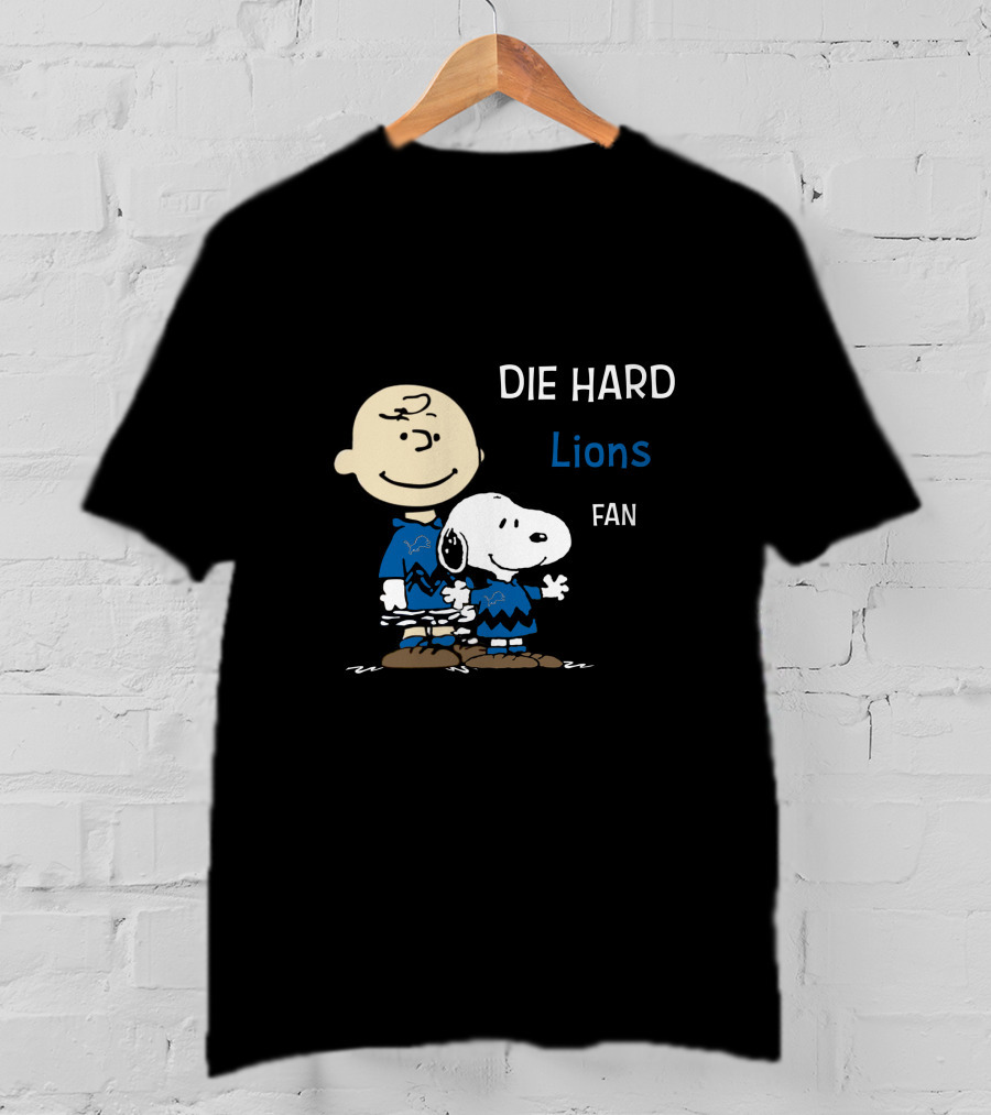 DIE HARD Lions FAN Snoopy Charlie Brown T-Shirt