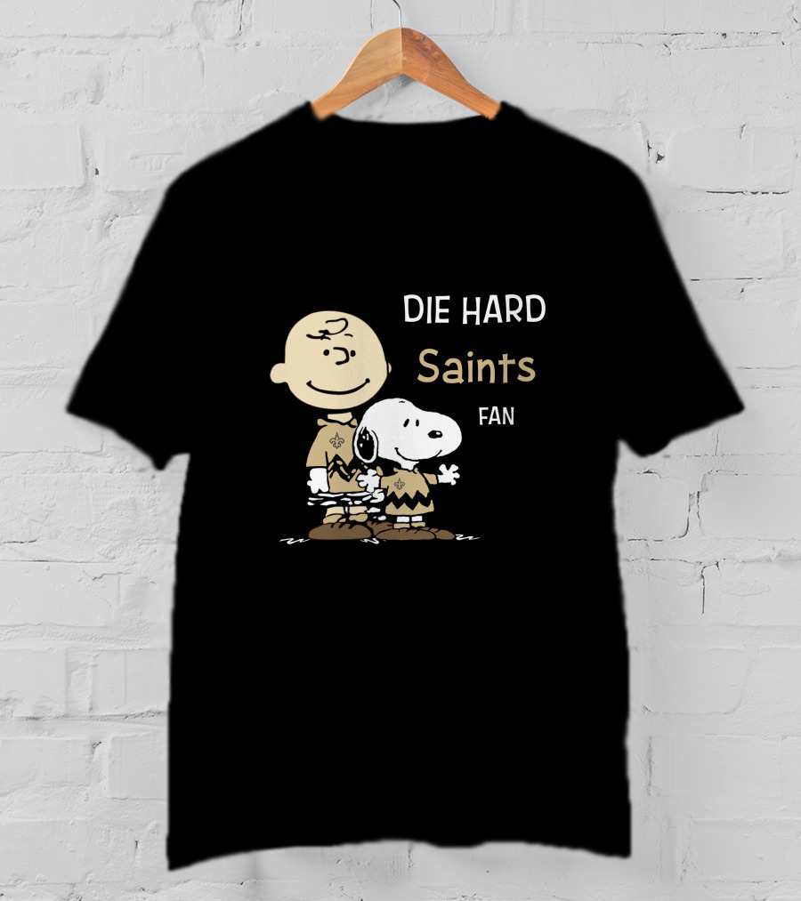 Die Hard Saints Fan Charlie Brown And Snoopy T-Shirt