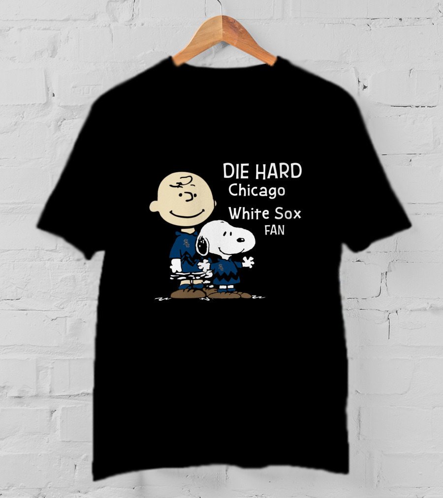 DIE HARD Chicago White Sox FAN Snoopy And Charlie Brown T-Shirt