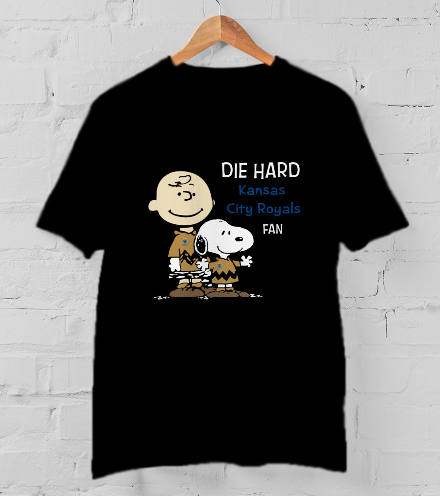 Die Hard Kansas City Royals Snoopy And Charlie Brown Fan T-Shirt