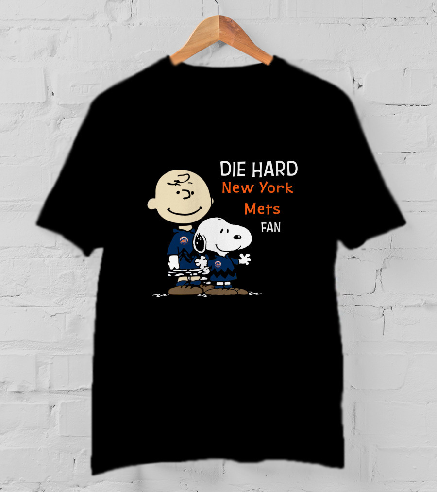 Charlie Brown Snoopy Die Hard New York Mets Fan T-Shirt