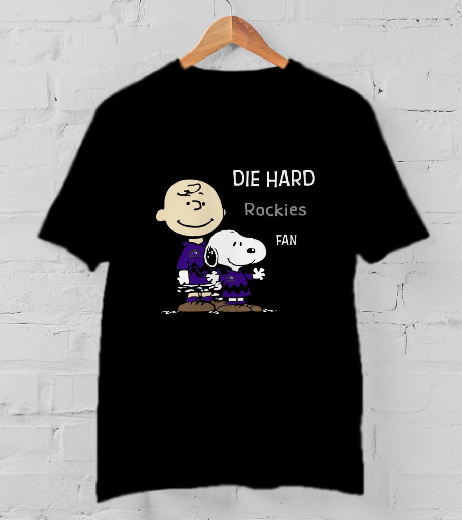 Die Hard Rockies Fan Snoopy And Charlie Brown T-Shirt