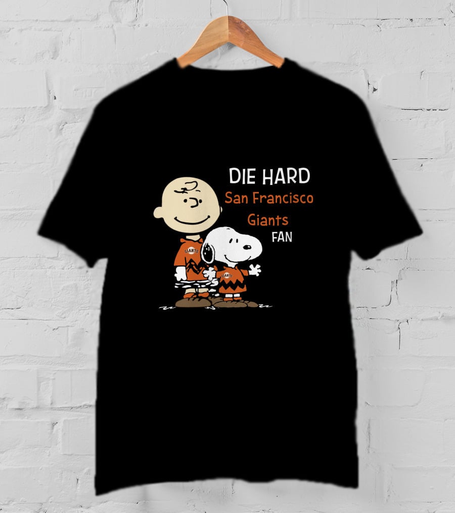 Die Hard San Francisco Giants Fan Snoopy And Charlie Brown T-Shirt