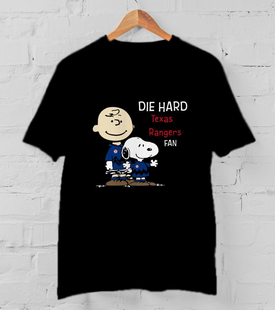 Die Hard Texas Rangers Fan Snoopy Charlie Brown T-Shirt