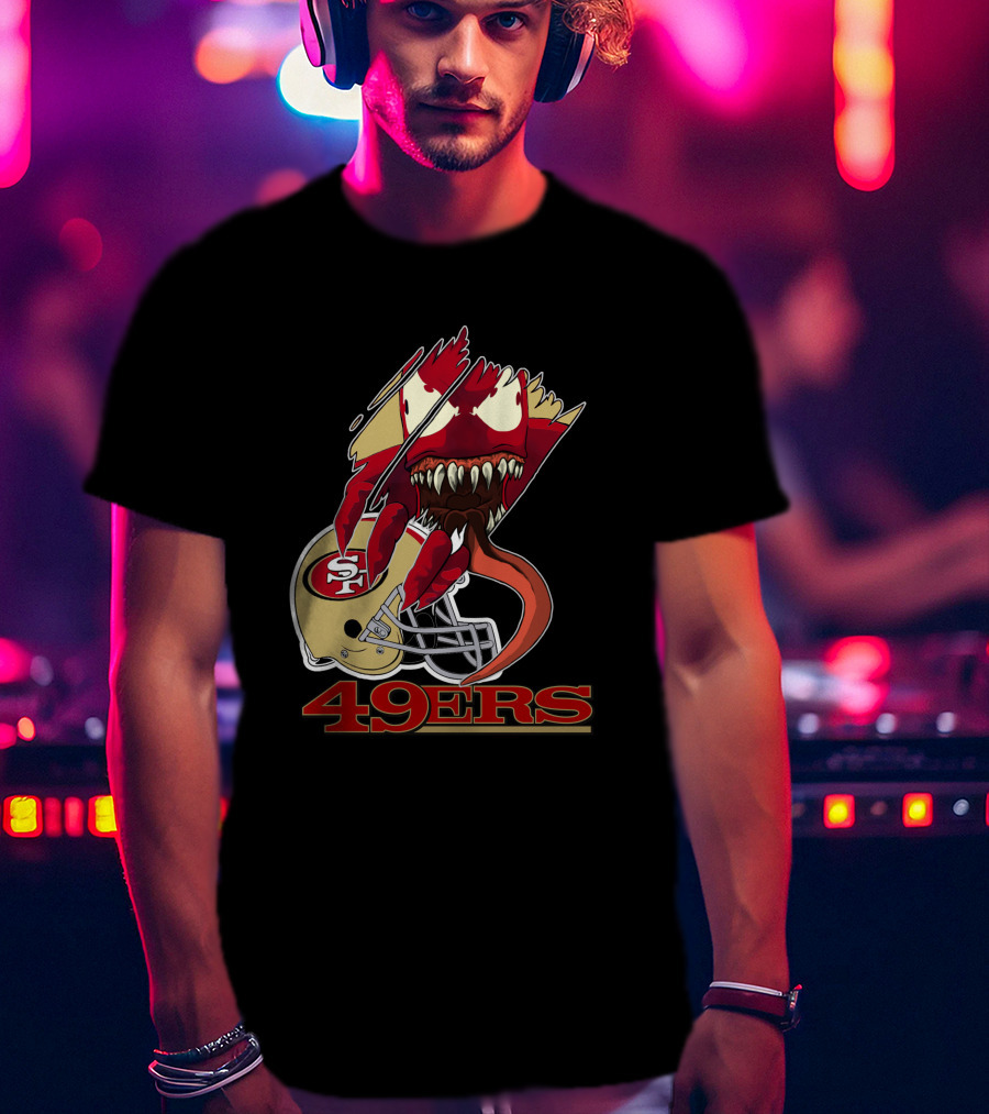 49ers Sf Football Venom Monster Helmet T-Shirt
