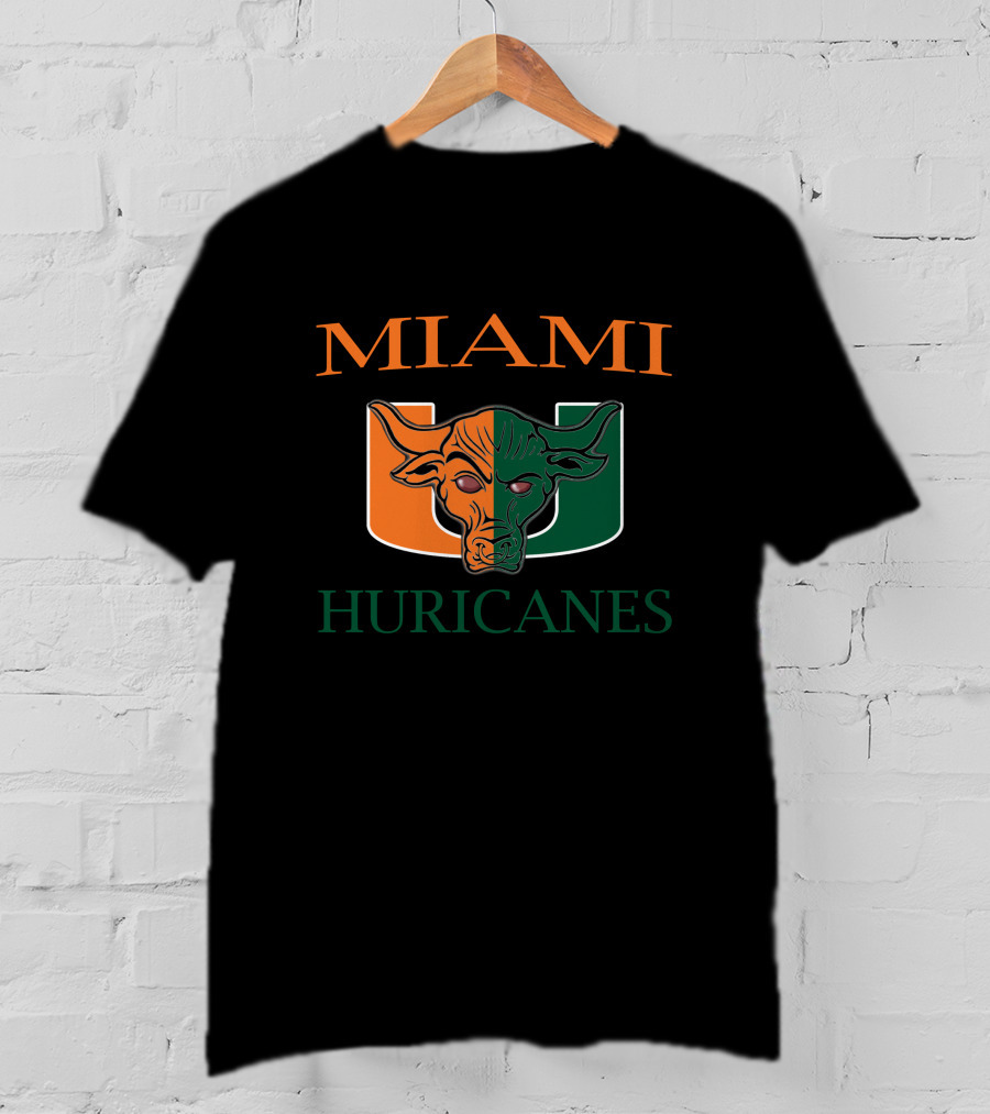 Miami Hurricanes U Logo Bull Head T-Shirt