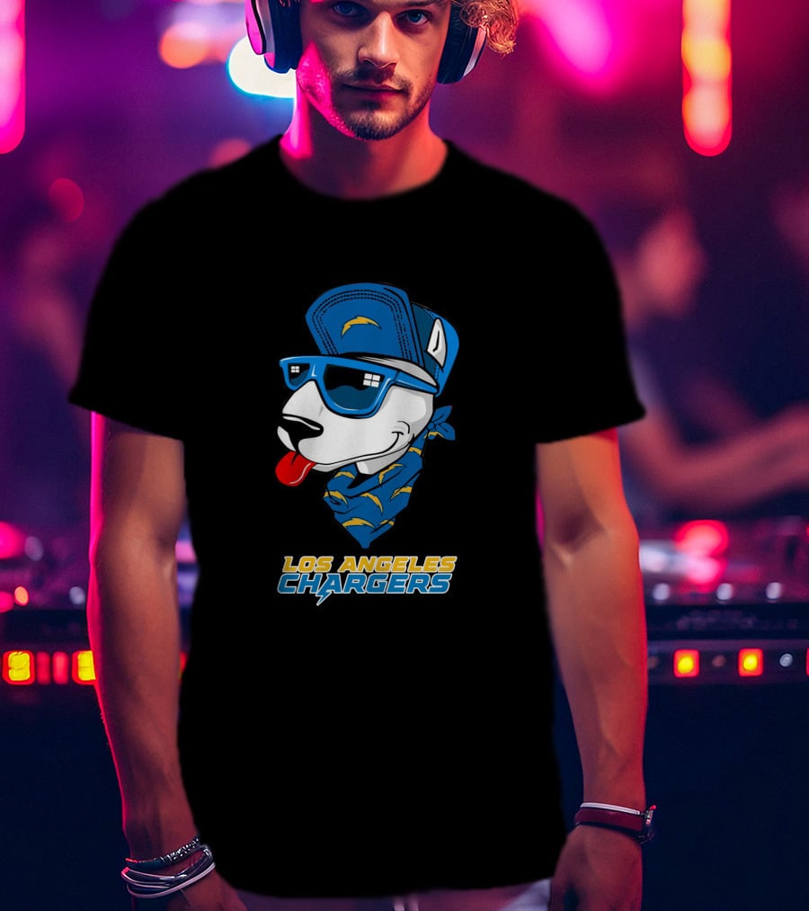 Los Angeles Chargers Bull Terrier T-Shirt