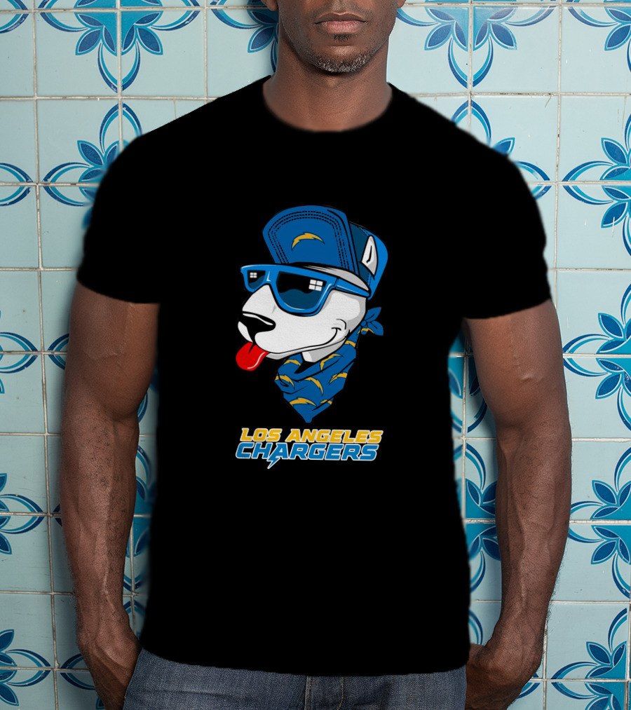 Los Angeles Chargers Bull Terrier T-Shirt