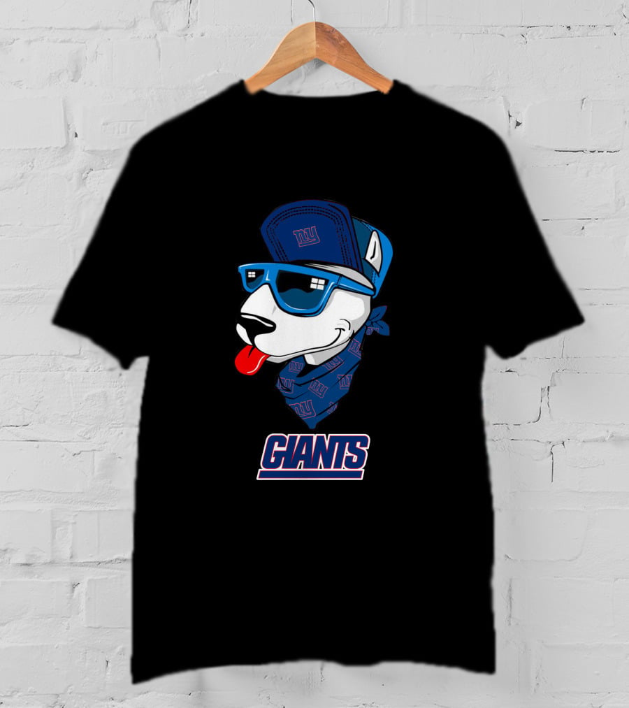 New York Giants Bull Terrier Fan Mascot T-Shirt