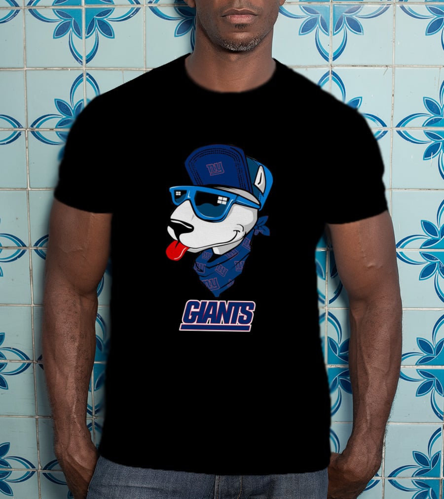 New York Giants Bull Terrier Fan Mascot T-Shirt