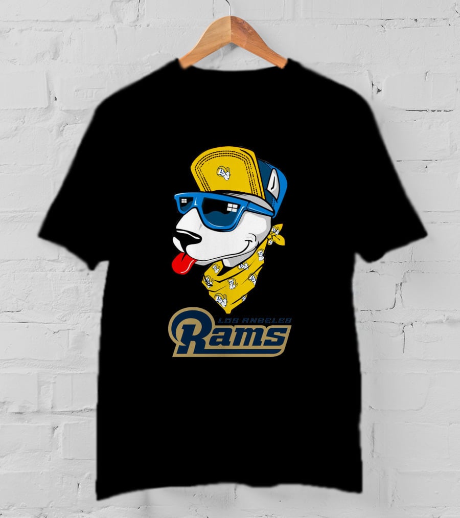 Los Angeles Rams Bull Terrier Fan T-Shirt